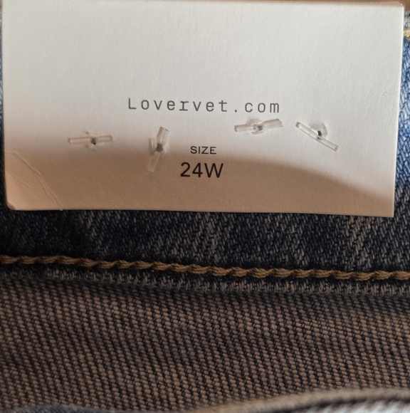 Lovervet by Vervet Adrian High Rise Wide Leg Light Wash Jeans NWT 24W - Picture 10 of 11